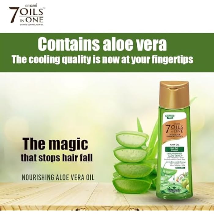 Emami 7 In 1 Hair Oil Fall Control Nourishing Aloe Vera 100ml - Image 3